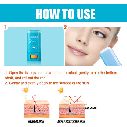 Jaysuing Moisturizing Protective Stick Protective Refreshing Waterproof Sweatproof UV Protection Cream