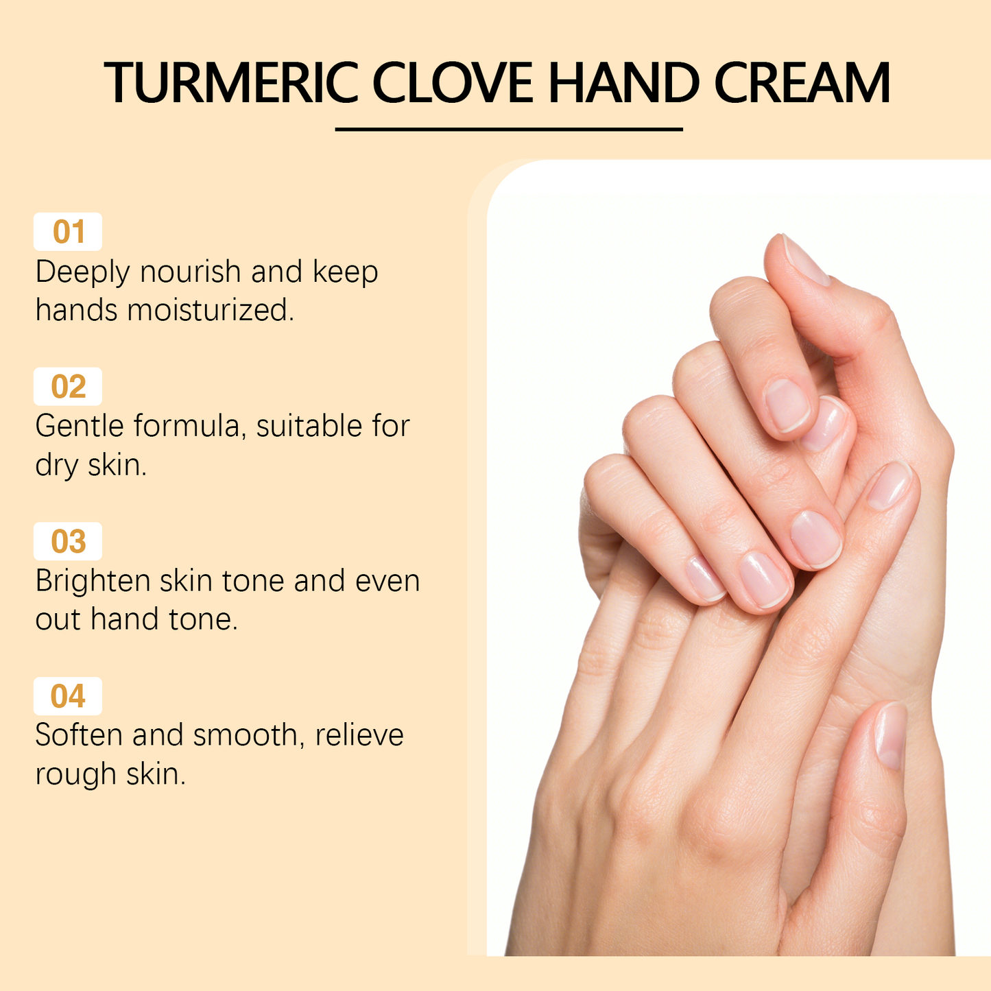 West&Month Turmeric Clove Oil Hand Cream Gentle Moisturizing Hydrating Hand Cream for Dry Hands Winter Hand Care Cream