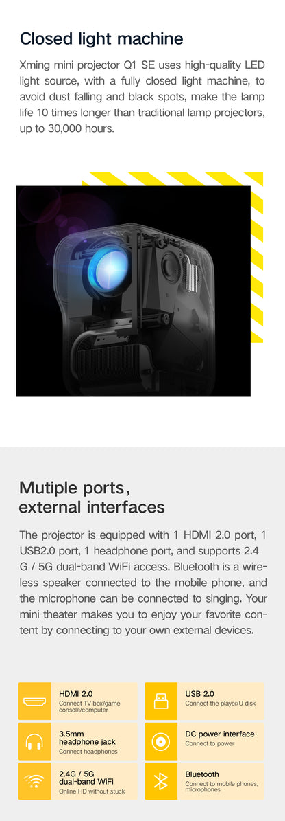 Hotest Formovie Xming Home LCD Projector Q1 SE 1920*1080P FHD 4K Support Small Home Theater Portable Mini LED Projector