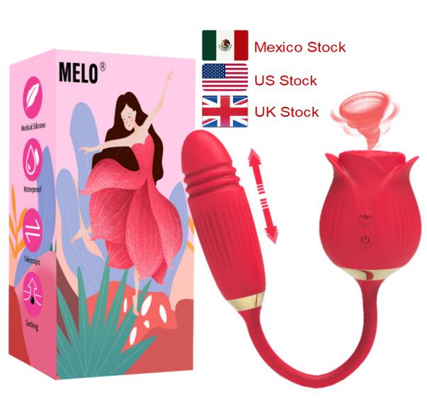 2in1 Rose Toy Vagina Sucking Vibrator Intimate Good Nipple Sucker Oral Licking Clitoris Stimulation Powerful Sex Toys for Woman