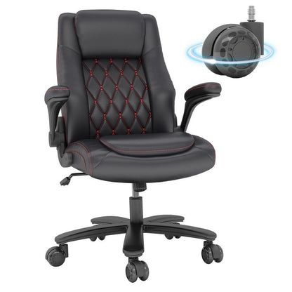 Ergonomic High Back Swivel Office Chair Modern Design Leather Luxury Chair Adjustable Arms Stylish Home Office Iron Metal