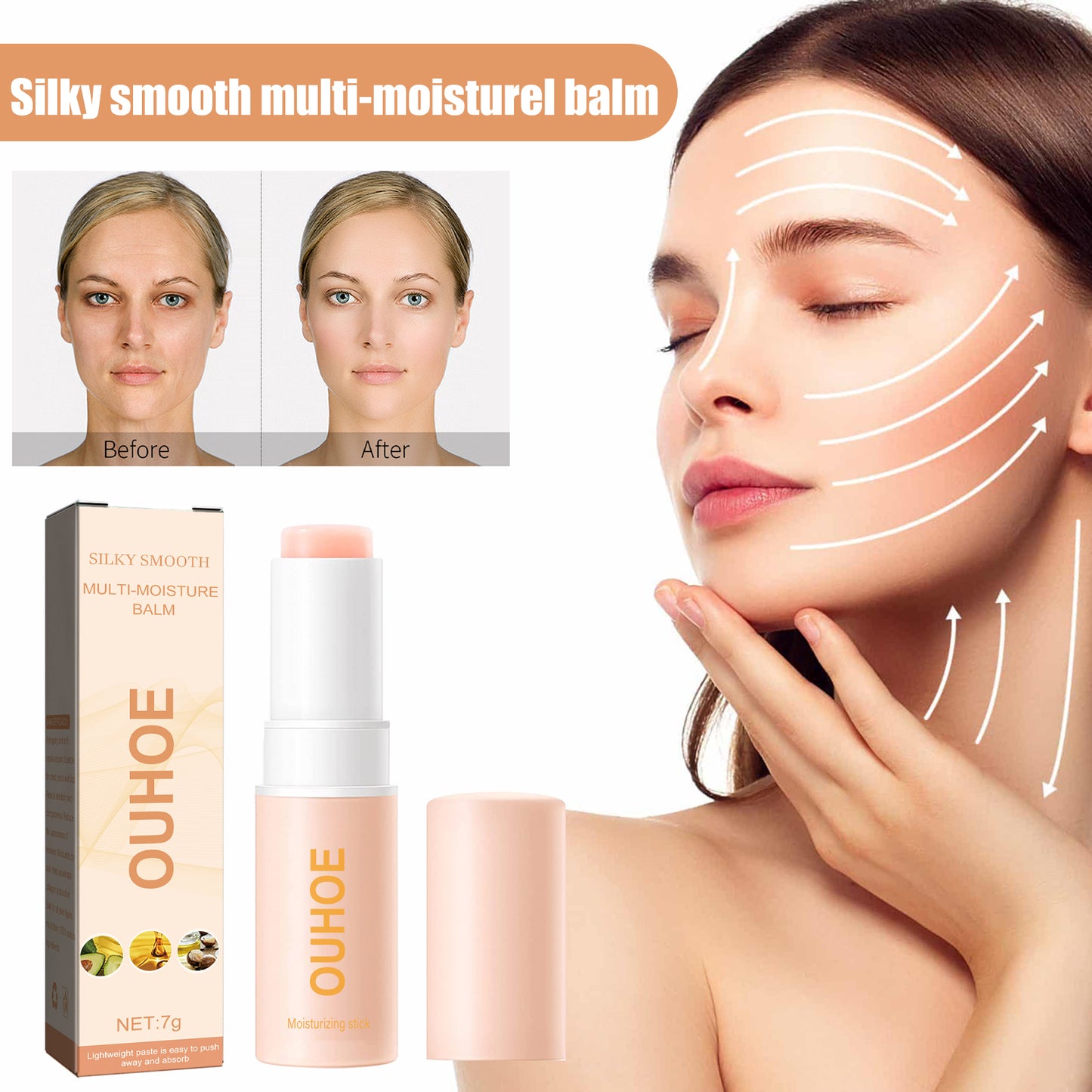 OUHOE Anti-Wrinkle Moisturizing Cream Stick Moisturizing Skin Anti-Wrinkle Brightening Skin Fading Facial Fine Lines Neck Lines Stick