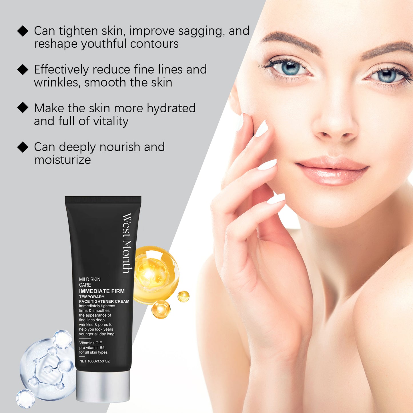 West&Month Facial Skin Firming Cream Moisturizing Hydrating Skin Care Nourishing Facial Firming Moisturizing Cream