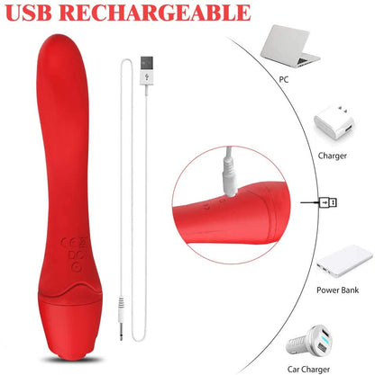 Silicone G-Spot Heating Red Rose Vibrator for Women Waterproof Female Vagina Clitoris Massager Sex Toys for Women%