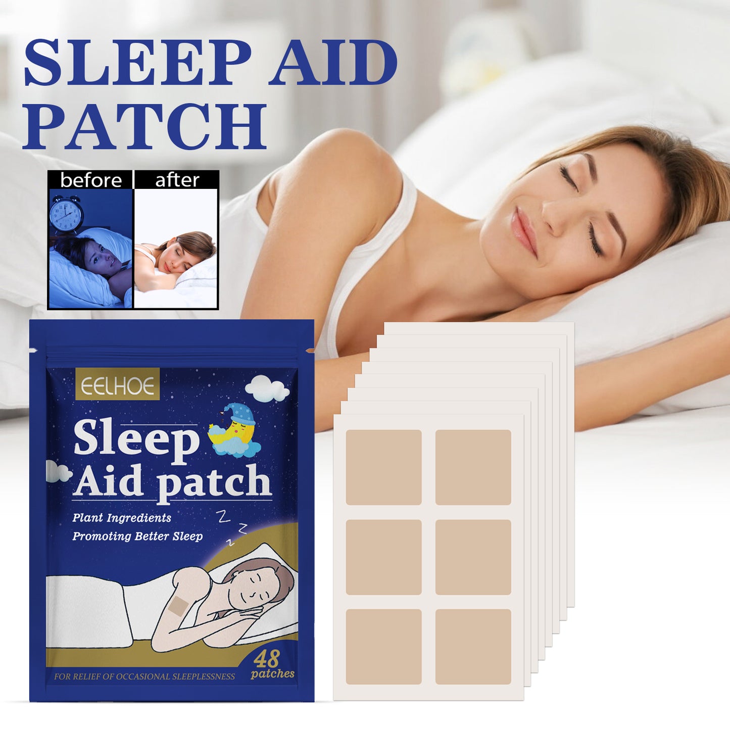 EELHOE Sleep stickers Soothing Body Sleep Comfort Enhancement Care Peaceful Sleep Body Care Patch