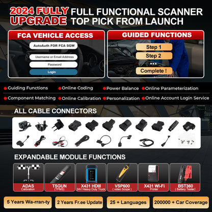 LAUNCH X431 PRO3S+ V5.0 Engine Diagnostic Professional Full System Function Auto Diagnostic Tools Obd2 Scanner