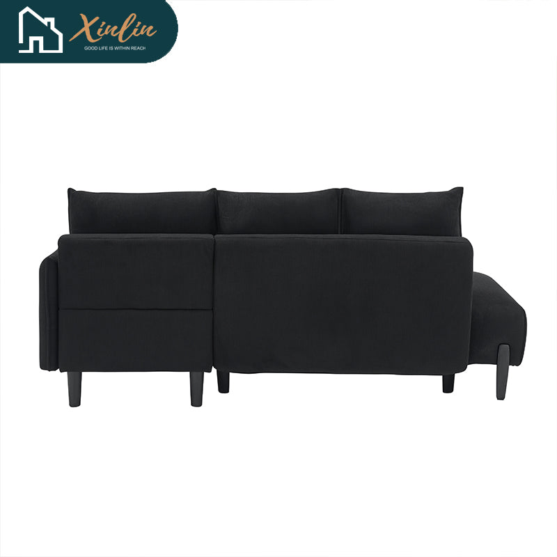 USA Warehouse Free Shipping Velvet Sofa Bed 79.50 Inches Long for Living Room & Bedroom Includes Three Matching Pillows