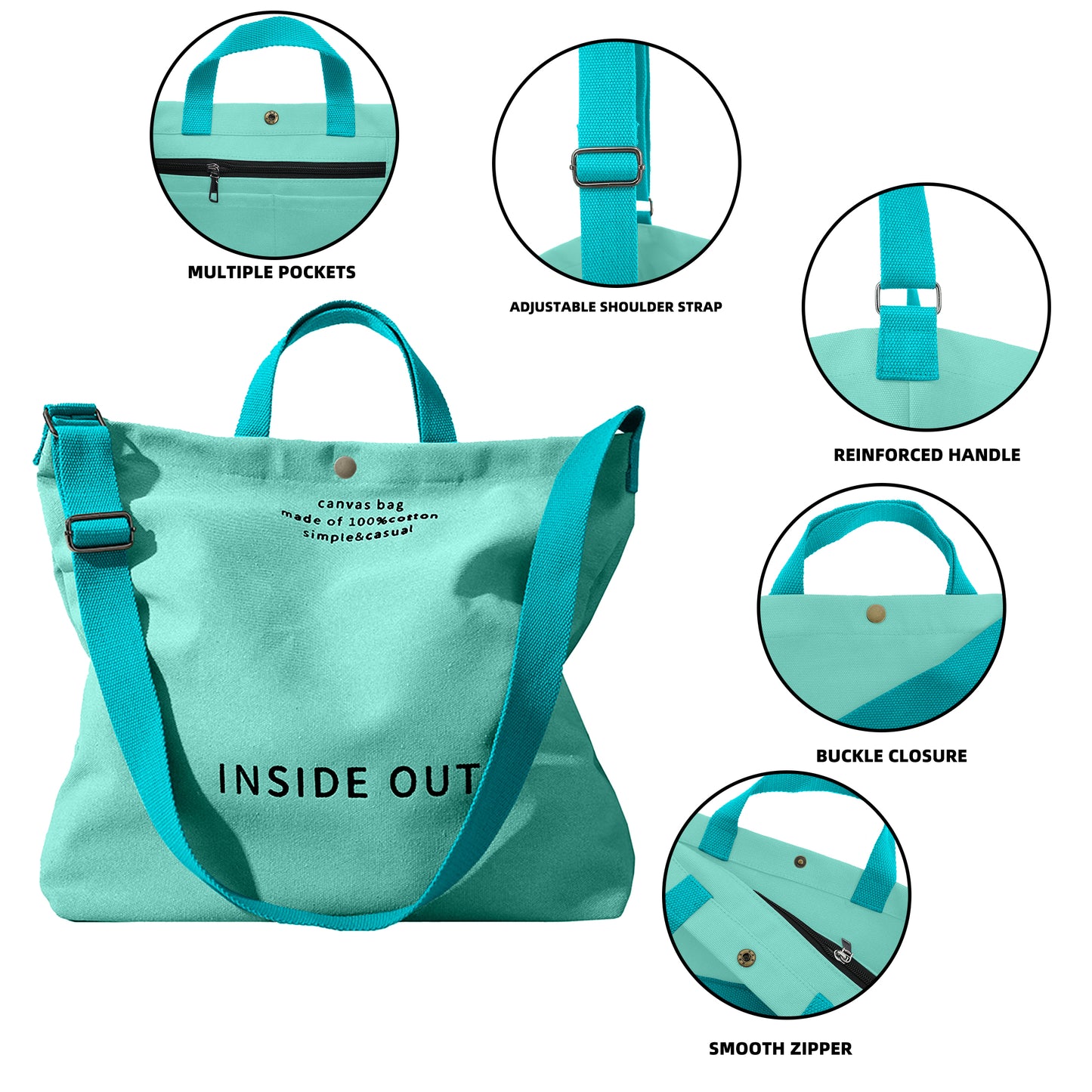 USA Warehouse Custom Large Beach Gift Shopping Handle Blank Sublimation Tote Custom Printed logo Handle Cotton Canvas Bag