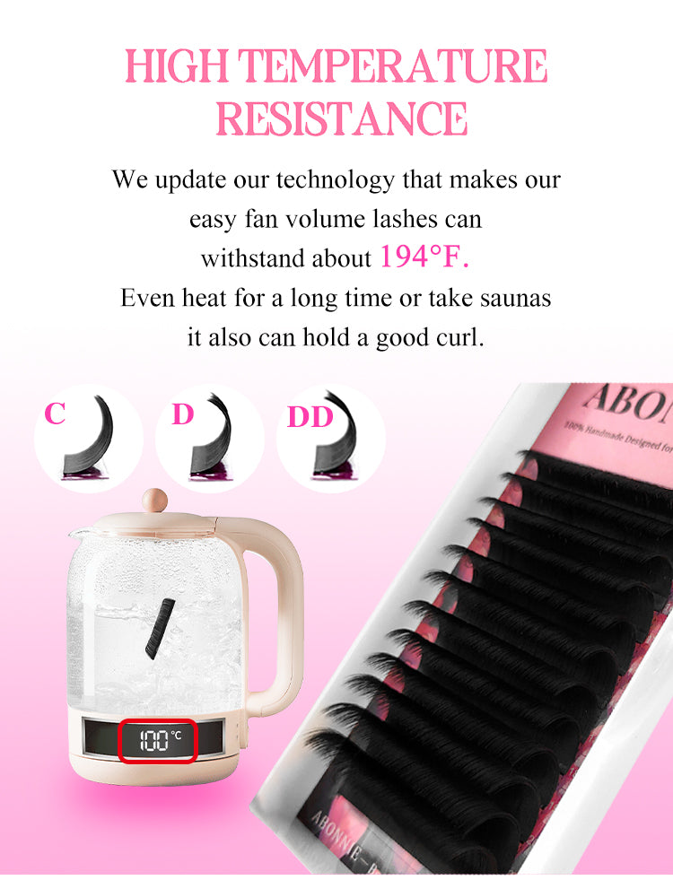 Abonnie Easy Fan Lashes Mega Volume Eyelash Extensions Self Fanning Lashes Volume Eyelash Extensions Cil 2 Boxed-packed