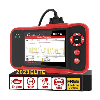 2025 HOT  CRP123 Elite OBD2 Scanner Motorcycle Universal Car Diagnostic Scanner for ABS SRS Transmission Engine Scan Tool