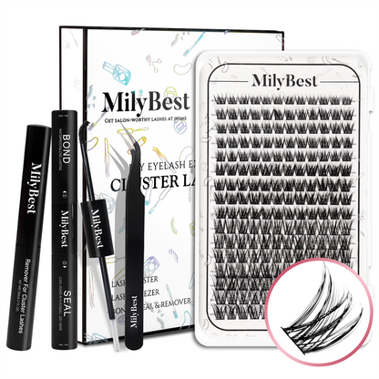 US Local Stock Cluster Lashes Kit Individual DIY Lash Extension Volume Silk Natural Handmade C D Mixed Curl DIY Cluster Lash Kit