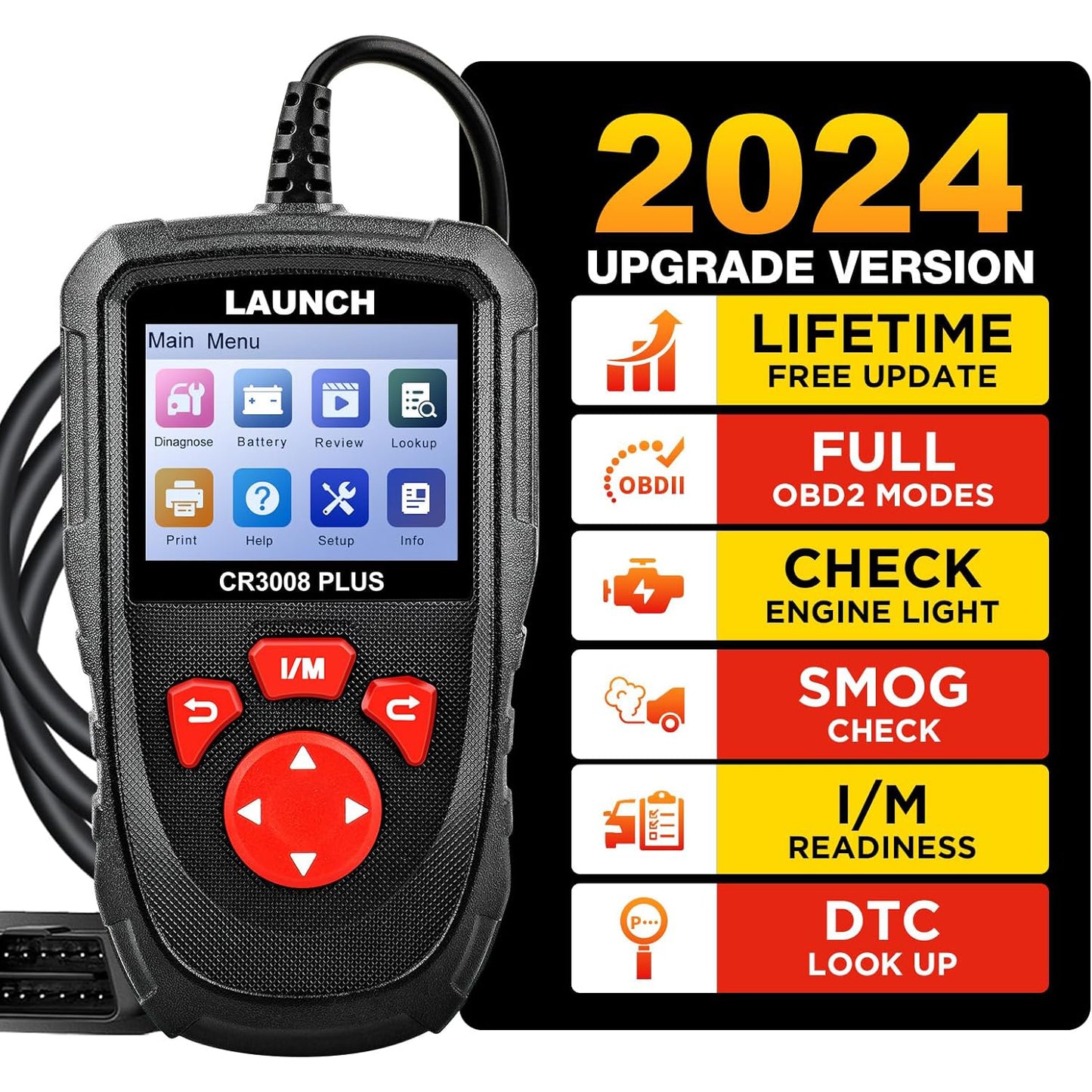 Professional CR3008 PLUS Diagnostic Tools Engine Analyzer OBD2 Scan Tool Bi-directional Control Code Reader