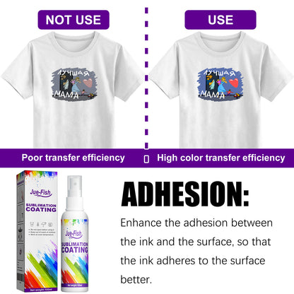 Jue-Fish Sublimation Coating Spray Clothes Heat Transfer Printing Thermal Transfer Wear-Resistant Stain-Proof Multi-Purpose Good Adhesion