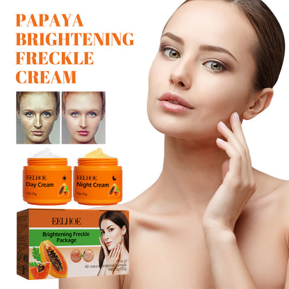 EELHOE Papaya Whitening Freckle Cream Lighten Facial Freckles, Dark Spots, Brighten and Moisturize Skin Day & Night Cream