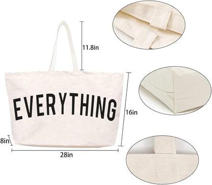 Popular Design White Everything Bag Extra Large Reusable Shopping Bag Eco Friendly Canvas Tote Bag