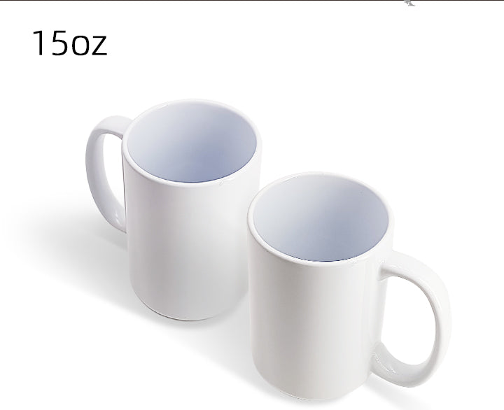 Free Shipping USA Warehouse Personalized 15 oz Large White Coffee Mugs Sublimation Ceramic Mug 15oz Blanks