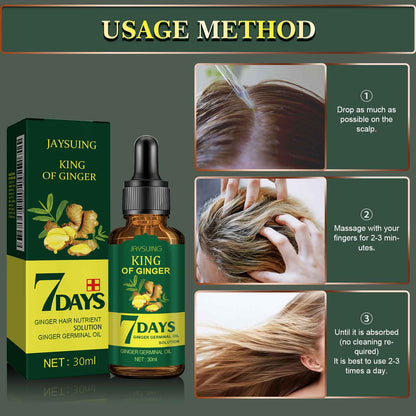 Jaysuing Ginger Hair Care Oil Refreshing Nourishing Scalp Hair Follicle Strengthening Hair Nutrient Solution