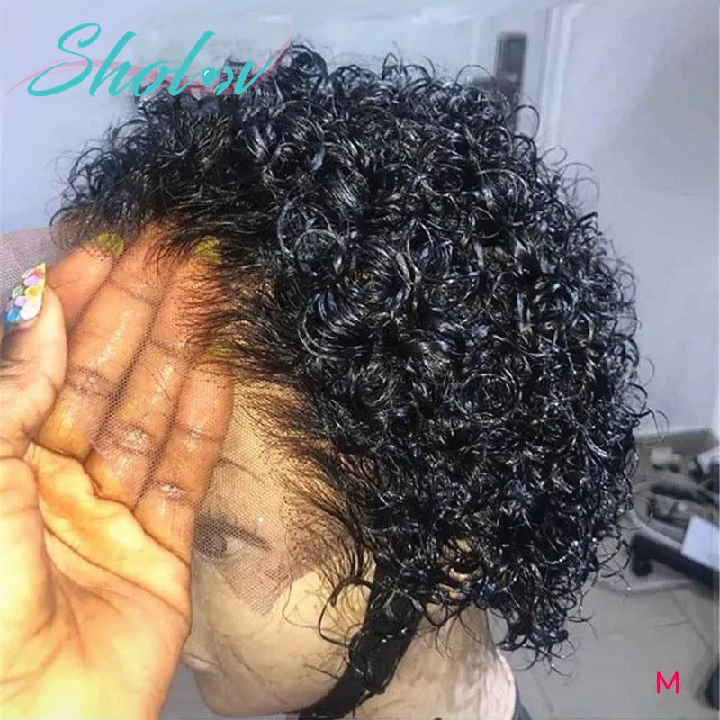 Brazilian Pixie Cut Wig Human Hair 13X1 Short Curly Lace Front Wigs Human Hair Short Curly Wigs for Black Women Human Hair