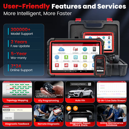 LAUNCH X431 Pro3s+ V5.0 Without OBD1 Connector Full System OBD2 Diagnostic Tool Machine Upgrade Topology Mapping