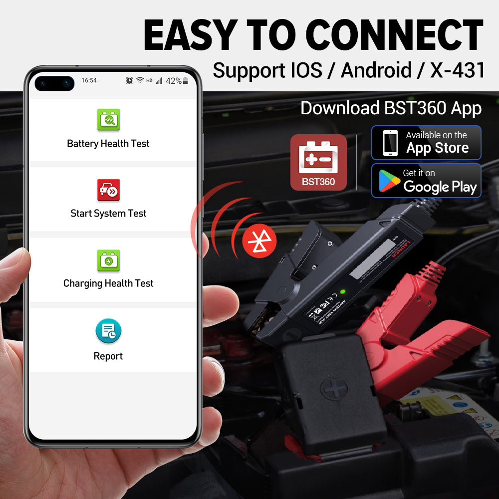 2025 Ver  BST360 BT Battery Tester 12V Car Motorcycle Battery Analyzer Load Cranking Charging Tester for X431 Android IOS