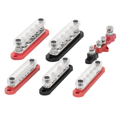 Busbar 250A Heavy Duty Terminal 4X 3/8" Post (M10) 3X #8 Screw Battery Terminal Bus Bar Power Distribution Block Bus Bar