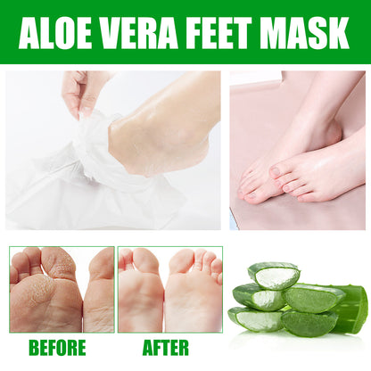 EELHOE Aloe Foot Mask Moisturizing Anti-Chap Exfoliating Skin Care Foot Mask