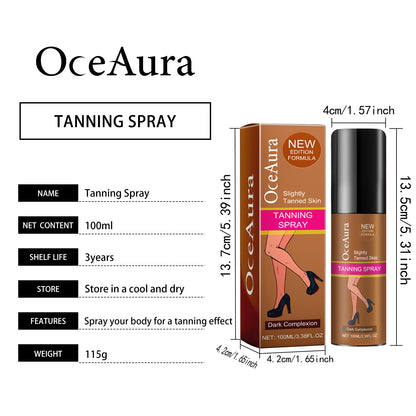 OceAura Darkening Spray Natural Fast Tanning Wheat Bronze Firm Skin Hydrated Summer Beach