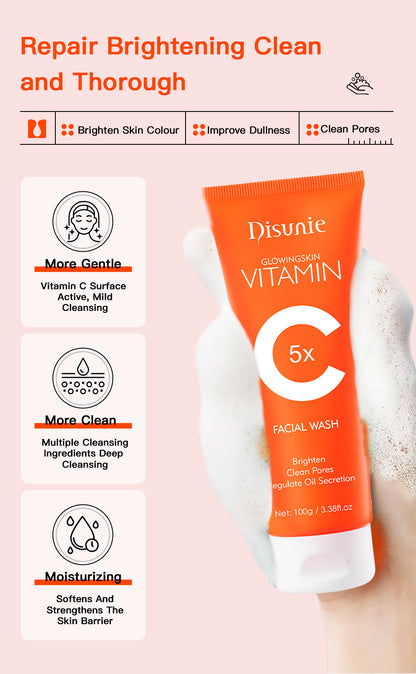 Chinese Vitamin C Amino Acid Facial Cleanser Face Glow and Cleans Brightening Oil Control Face Wash for Men Women