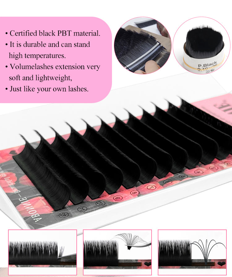 Abonnie Easy Fan Lashes Mega Volume Eyelash Extensions Self Fanning Lashes Volume Eyelash Extensions Cil 2 Boxed-packed