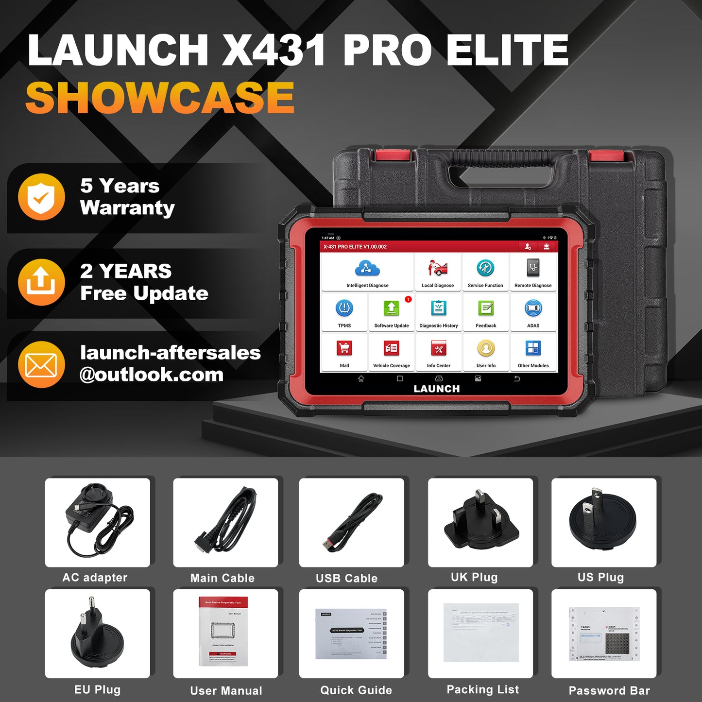 Original Launch X431 PRO Elite Obd2 Scanner Diagnostic Tool for All Cars As PROS Elite Professional Vehicle Code Reader