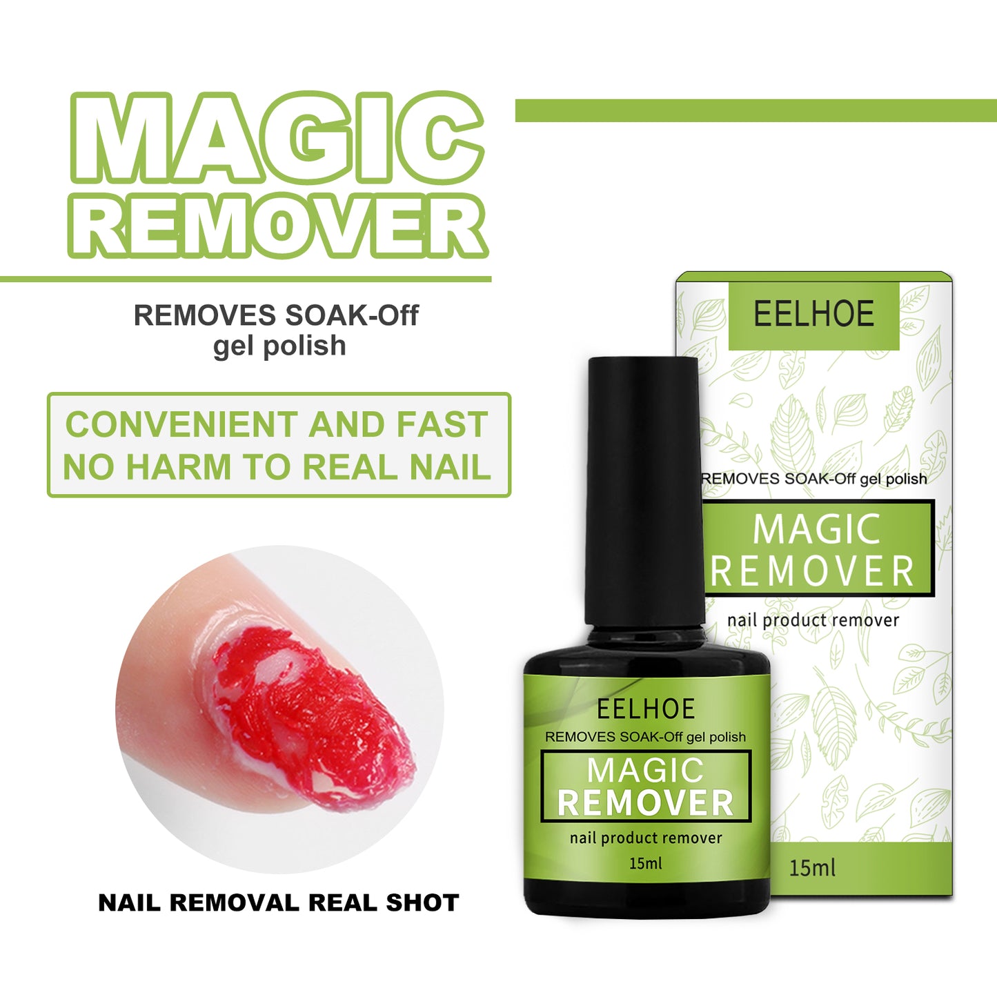 EELHOE Gentle Nail Polish Remover Daily Dissolving Moisturizing Nail Polish Remover Gel Nail Polish Remover Water Nail Polish Remover Cream