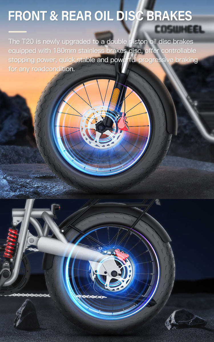 COSWHEEL T20 Free Shipping EU USA Warehouse CE 500w 1000w Oils Brake Electric Bicycle Electric City Bike