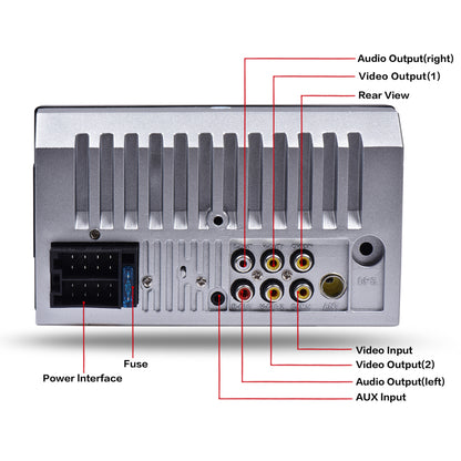 Car Stereo Radio HD 7" Touch Screen 12V 2 Din FM Radio ISO Power Cable Aux Input Receiver SD USB MP5 Autoradio Player