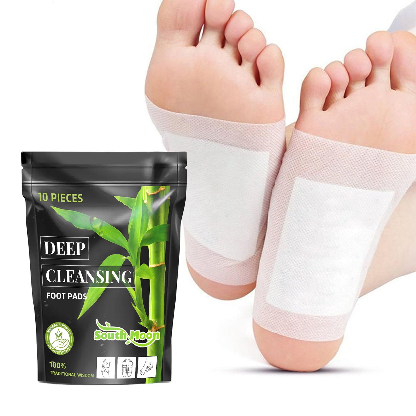 EELHOE Deep Cleansing Foot Patch Bamboo Charcoal Dampness Relieving Physical and Mental Sleep Aid Foot Patch