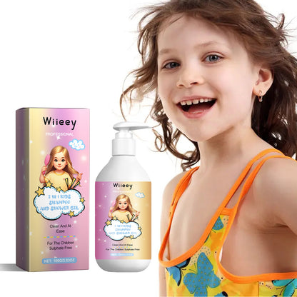 Wiieey 2-in-1 Shampoo and Body Wash Repair Dry Ends and Scalp Massage Gentle Cleansing Smooth Hair Care