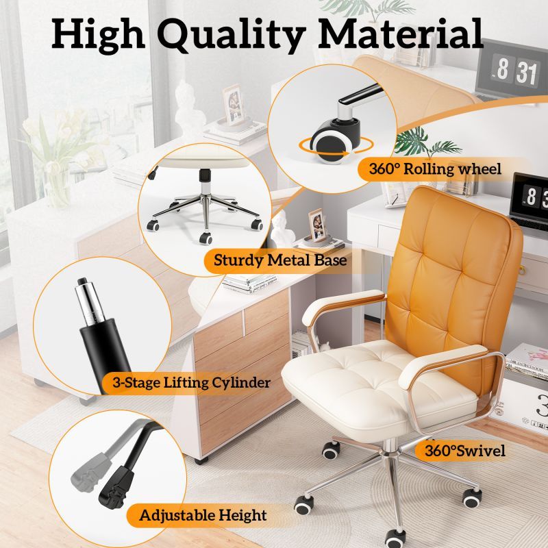 Modern Style Computer Desk Office Chair Leather Swivel Lift Training Student Study Chair Cheap Executive Office Metal Chair