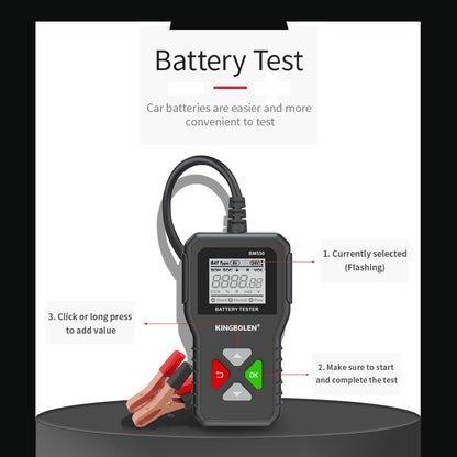 BM550 Battery Tester 6V 12V 24V 100-2000A CCA Capacity Digital Cars System Batteries Analyzer Auto Battery Tool PK KW208