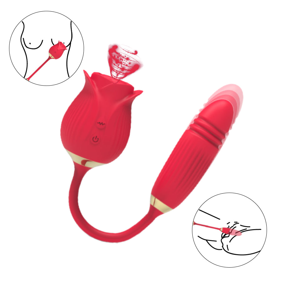 Rose Shape Vagina Sucking Vibrator Intimate Good Nipple Sucker Oral Licking Clitoris Stimulation Powerful Sex Toys for Women%