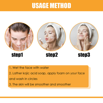 EELHOE Kojic Acid Soap Clean Skin Facial Soap Fade Cleansing Face Wash Clean Pores Exfoliating Skin Care Soap