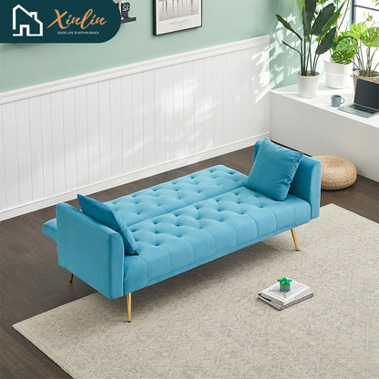 2025 Elegant Modern OEM Folding Leather Futon Bed Living Room Couch Chair for Dining Bedroom Velvet Feature with Free Shipping