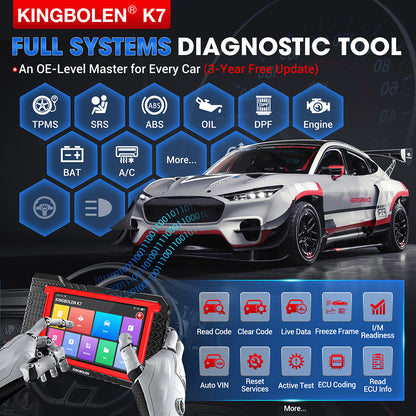 KINGBOLEN K7 OBD2 Scanner Bidirectional Diagnostic Tool 3-Year Update 28+ Reset Service ECU Coding  All System THINKSCAN MAX 2