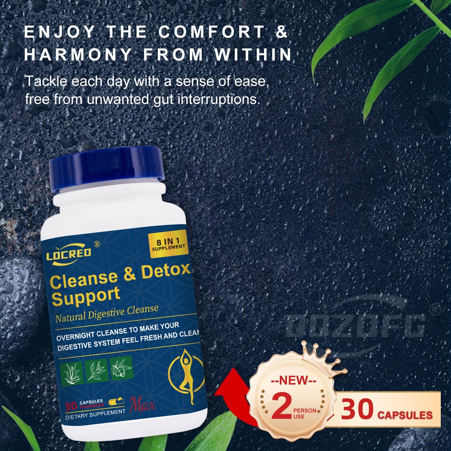 Cleanse & Detox Capsule Gentle Herbal  Supports Digestive Health 30 Capsules