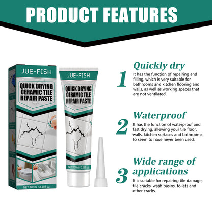 Jue-Fish Tile Repair Paste Crack Repair Tile Quick-Drying Adhesive Marble Bathtub Furniture Toilet