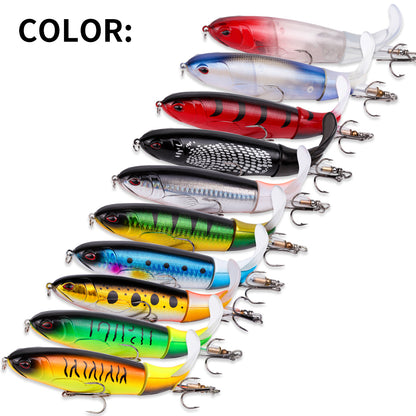 10pcs/set 35g 14cm Topwater Fishing Lure Kit with Lifelike Swiveling Tail Vibrant Realistic Bait for Freshwater & Saltwater