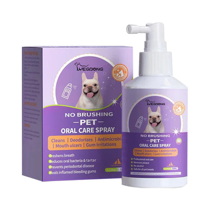 Yegbong Dog and Cat Teeth Cleaning Spray Pet Oral Fresh Breath Deodorizing Cleaning Spray