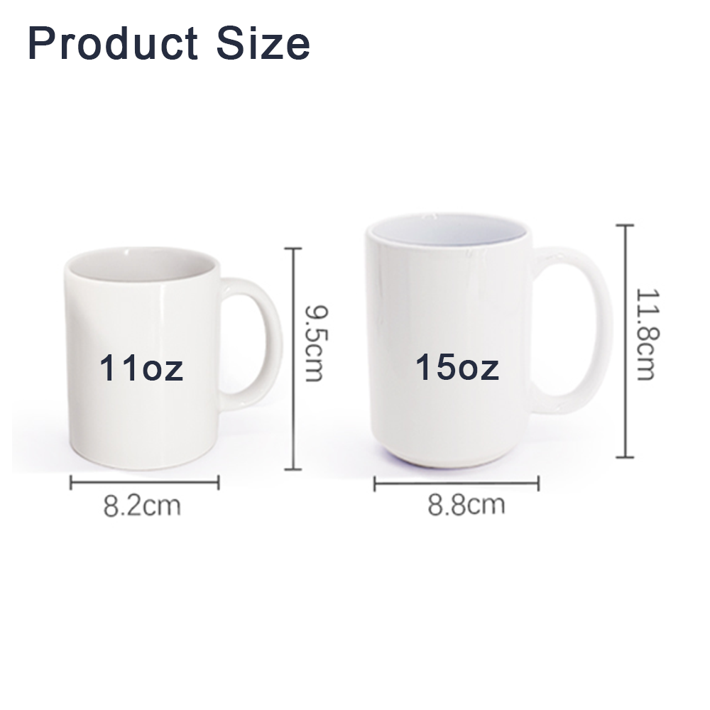 Free Shipping USA Warehouse Personalized 15 oz Large White Coffee Mugs Sublimation Ceramic Mug 15oz Blanks