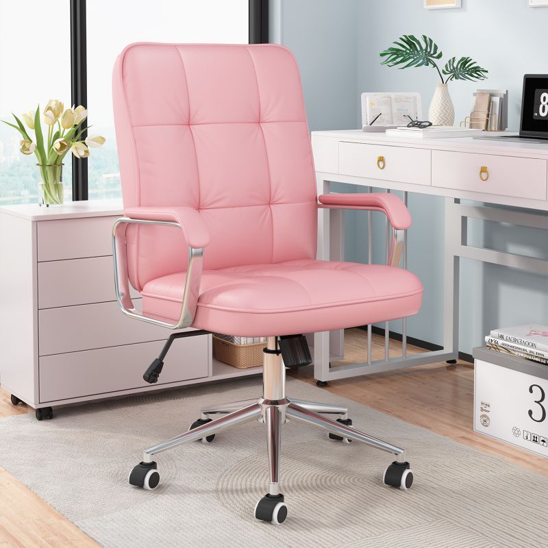 Modern Style Computer Desk Office Chair Leather Swivel Lift Training Student Study Chair Cheap Executive Office Metal Chair