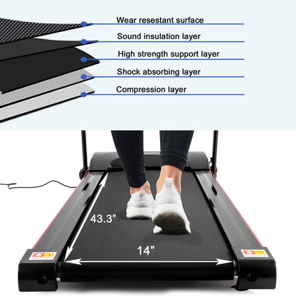 TOPKO in STOCK US WAREHOUSE Folding Treadmills with Incline Portable Electric Foldable Treadmill