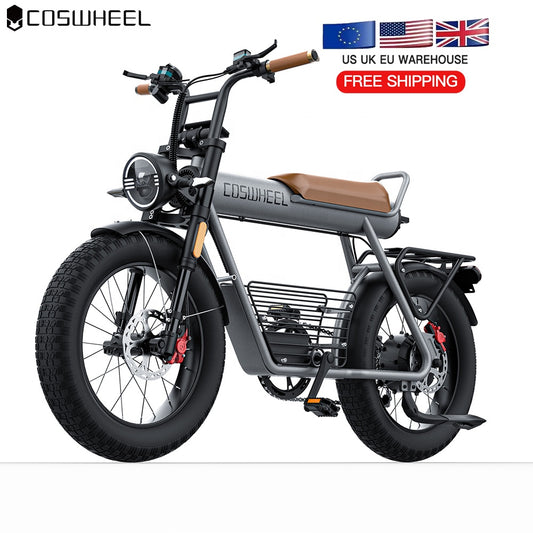 3 Seats COSWHEEL CT20 Popular 20 Inch E-bike 48v 1500w Delivery Electric Bike Fast Electric Bike 45km/h Fat Tires Electric Bike