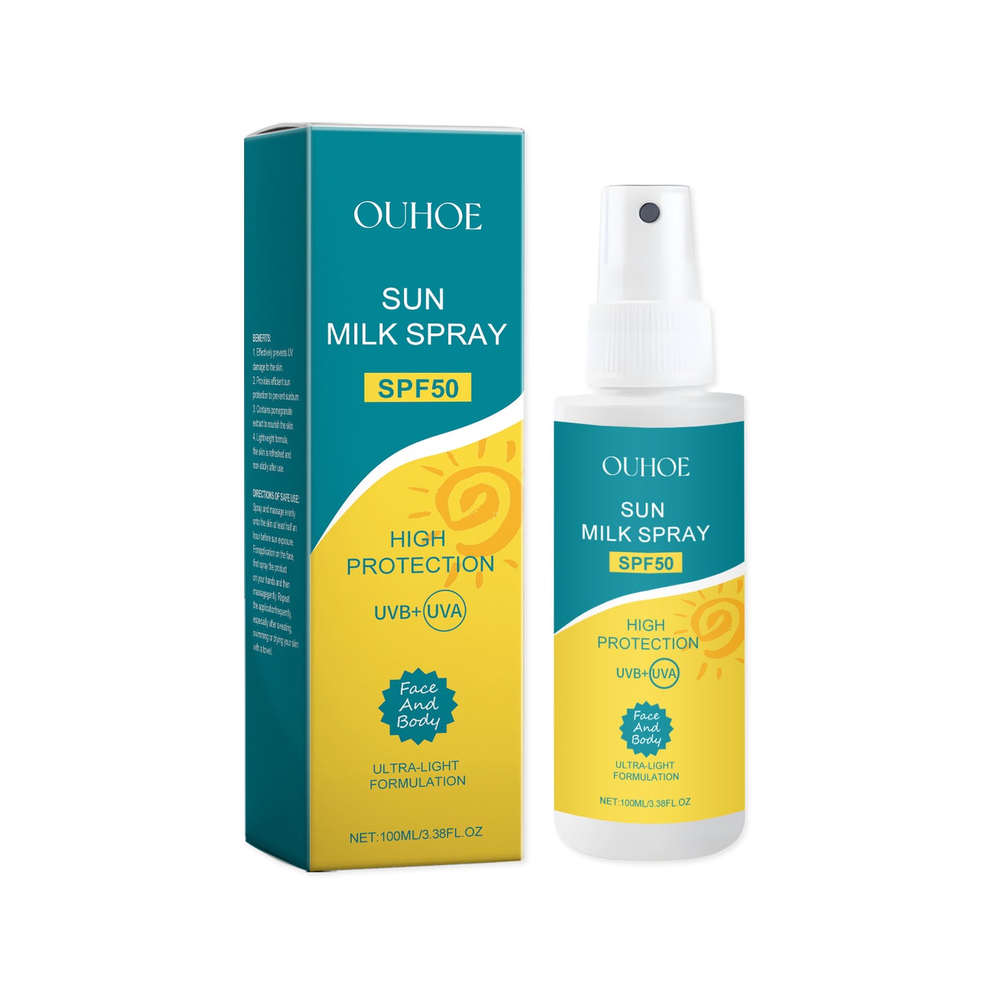 OUHOE Protective Spray Summer Outdoor Skin Protection Spray Moisturizing Refreshing Non-greasy Skin Protection Spray